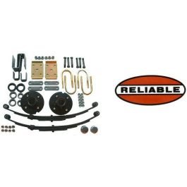 Durable 2200 lb. Leaf Spring Suspension System with 4-Lug Hubs #SPK-2200-001