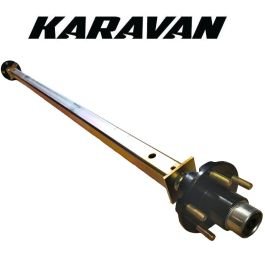 KARAVAN 74.75-Inch Zinc Plated Trailer Axle with Hubs (2,700 lbs) #310-00118-ZN