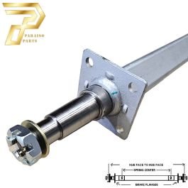 PARAISO 71.25-Inch Square Galvanized Trailer Axle (3,500 lb.) Model #BM39