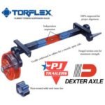PJ TRAILER Torsion Axle, 94" H.F. / 80" O.B. / 10° Angle Up (7000 lb.) #9283168